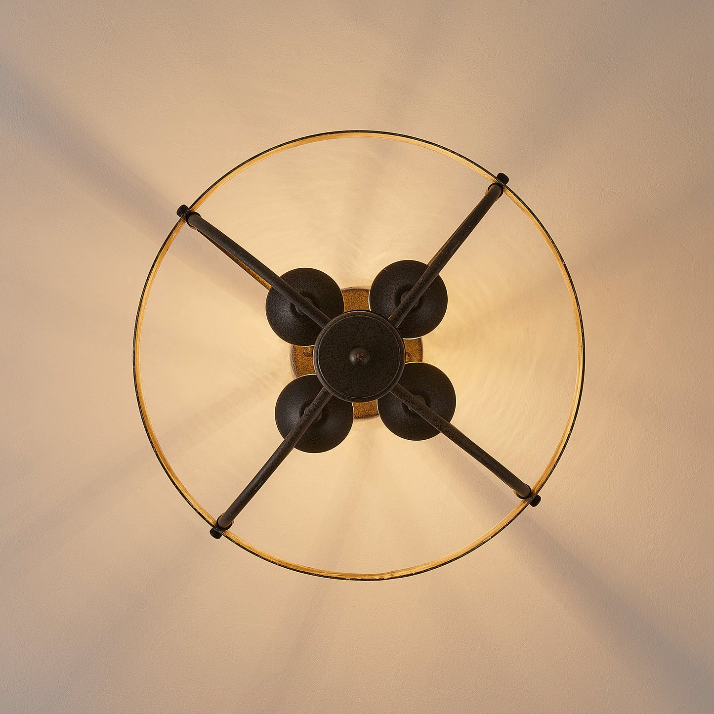 4-Light Industrial Farmhouse Semi-Flush Mount Ceiling Light