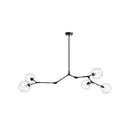 Fairfax Ave 5-Light Dark Bronze Hand-Blown Glass Chandelier
