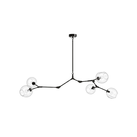 Fairfax Ave 5-Light Dark Bronze Hand-Blown Glass Chandelier