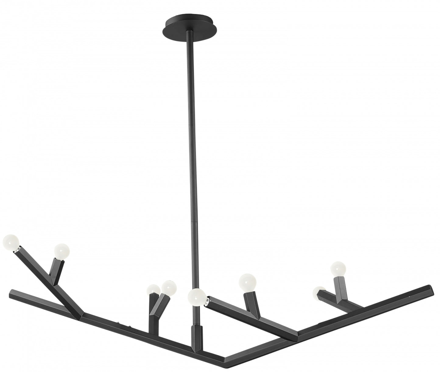 The Oaks Matte Black Linear 8-Light Branch Chandelier