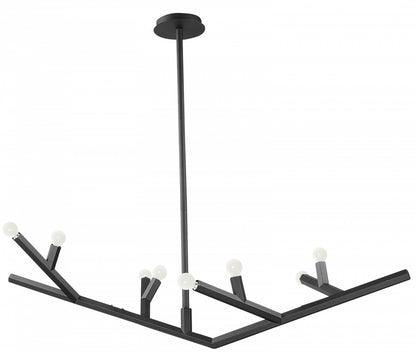 The Oaks Matte Black Linear 8-Light Branch Chandelier
