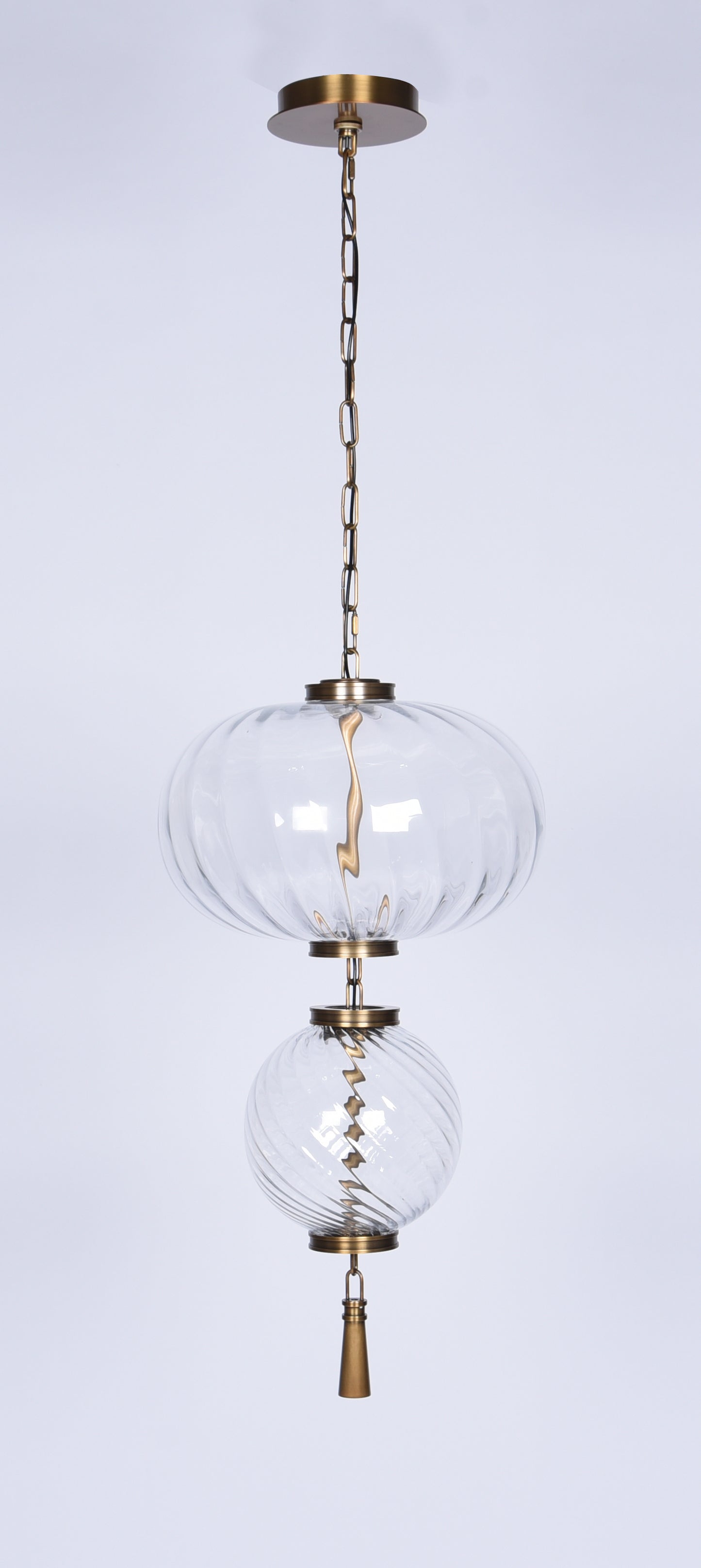 Modern Brass 2-Tier LED Pendant Light – Contemporary Linear Chandelier, Dimmable
