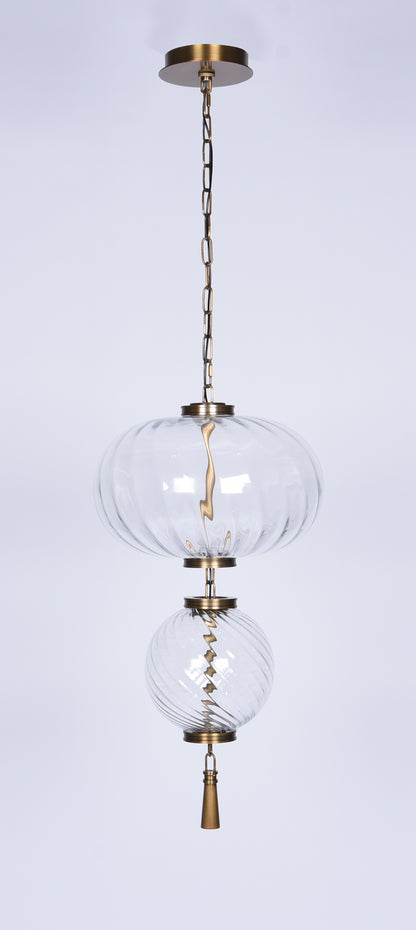 Modern Brass 2-Tier LED Pendant Light – Contemporary Linear Chandelier, Dimmable