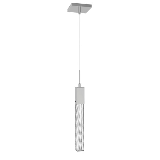Boa 1-Light LED Polished Chrome Studded Glass Pendant Light