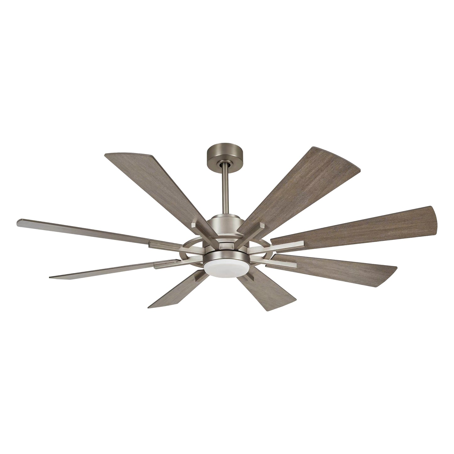60" Windmill Ceiling Fan with Light & Remote – Farmhouse Nickel, 8-Blade, DC Motor, Indoor/Outdoor