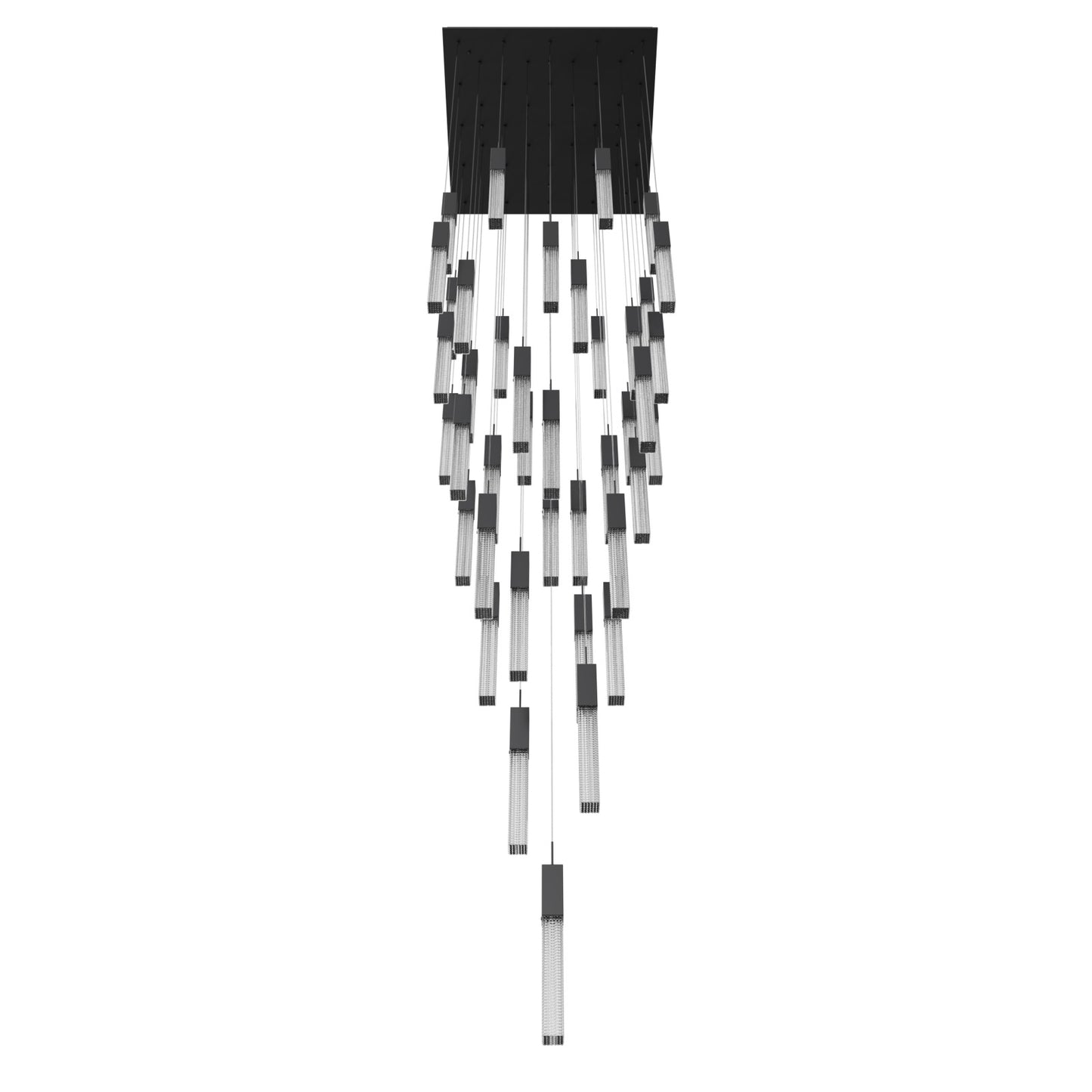 Boa 41-Light LED Matte Black Studded Glass Pendant Light