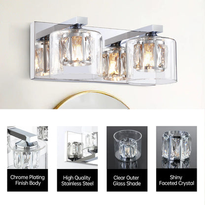 Kolt Chrome Traditional 2-Light Bathroom Vanity Light