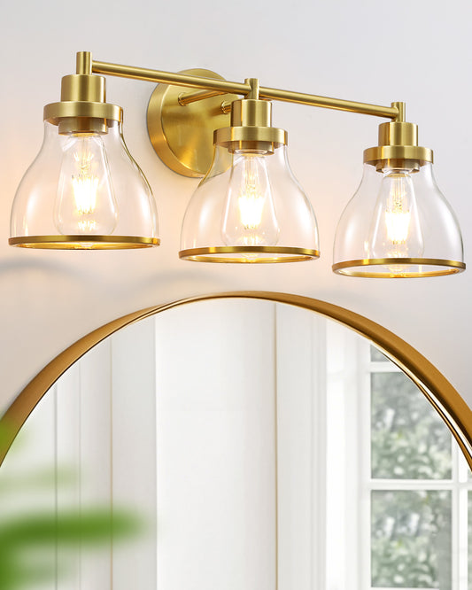 Hermosa Gold 3-Light Bathroom Vanity Light