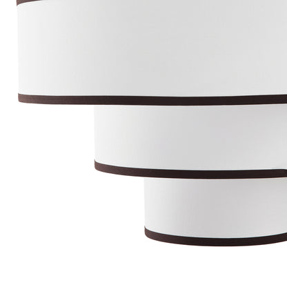 Modern Chandelier 24" 5-Light Bronze Tiered Drum Linen Shade