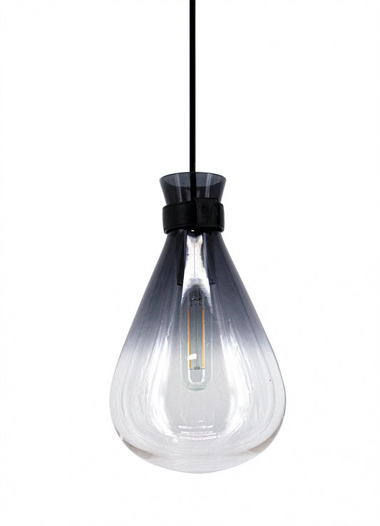 Del Mar 8" 1-Light Ombre Black Glass Pendant Light