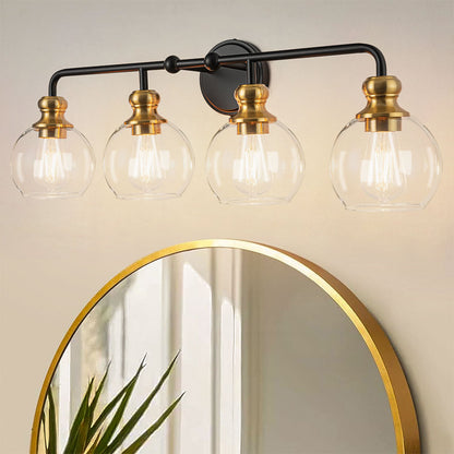 Irvine Black and Gold Modern 4-Light Vanity Light