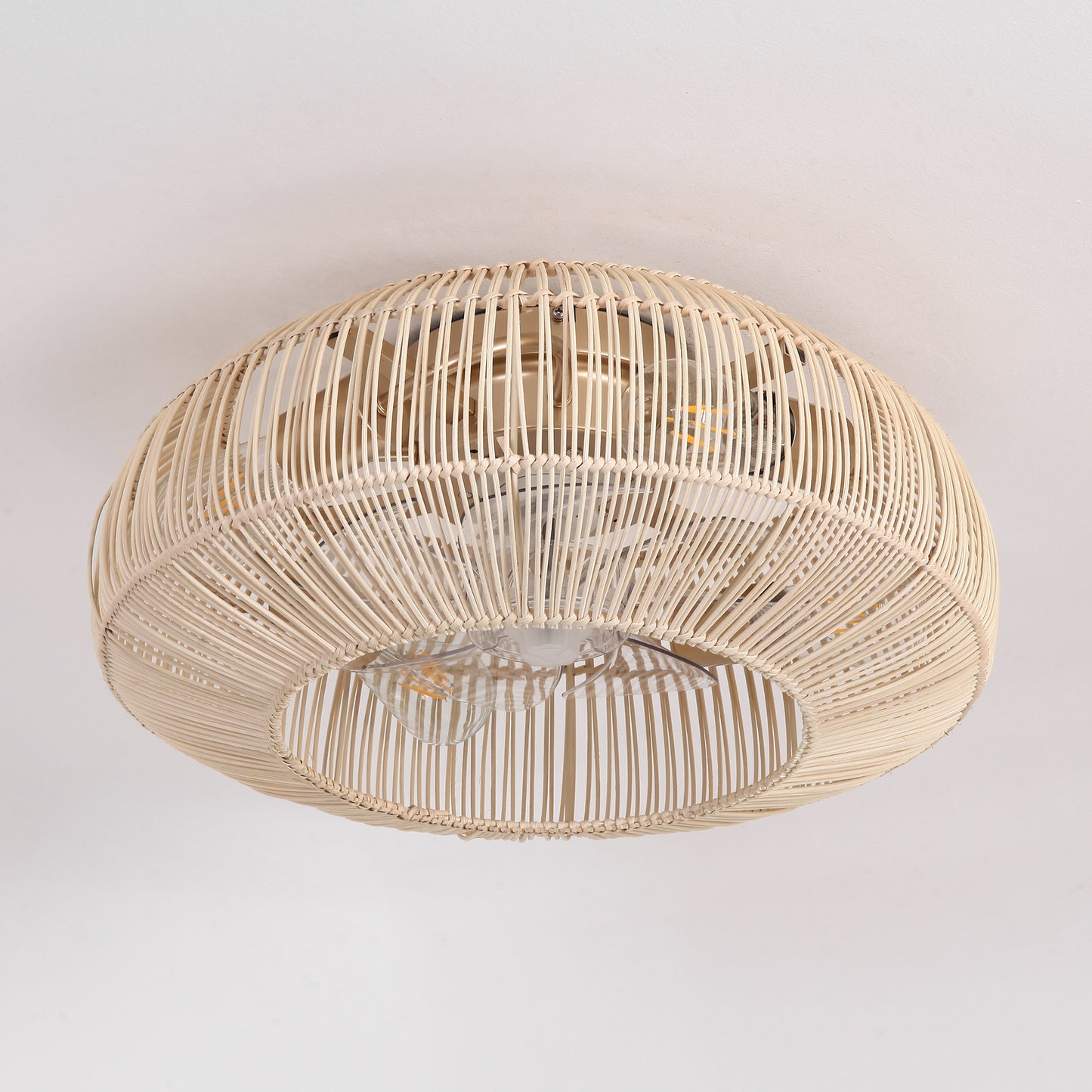 20" 4-Light Farmhouse Flush Mount Ceiling Fan with Light