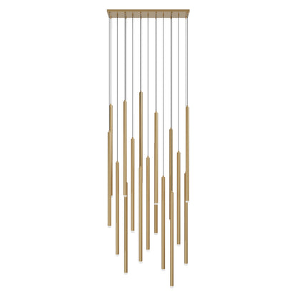 Filmore Ave 17-Light Modern Aged Brass Linear Pendant Light