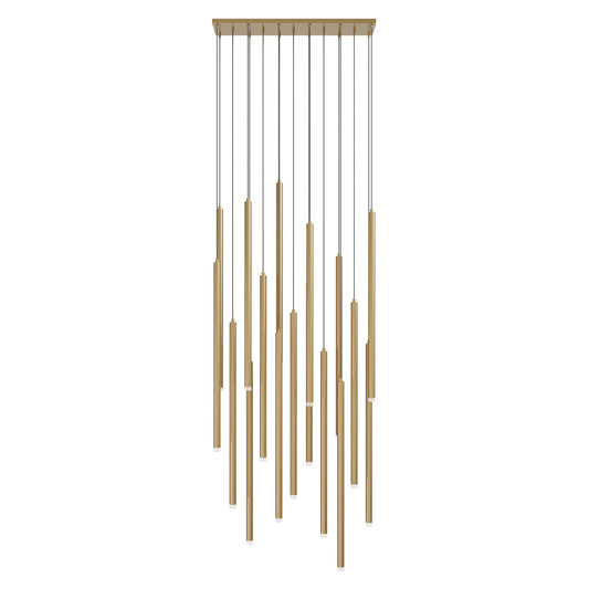 Filmore Ave 17-Light Modern Aged Brass Linear Pendant Light