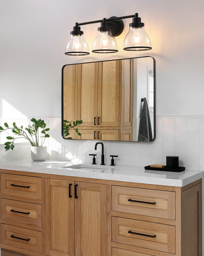 Hermosa Black 3-Light Bathroom Vanity Light