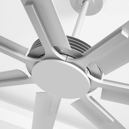 Ceiling Fan Modern 84" Industrial 7-Blade Silver Metal