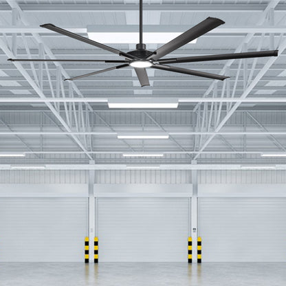 Ceiling Fan Industrial 84" Modern Black 7-Blade LED Light