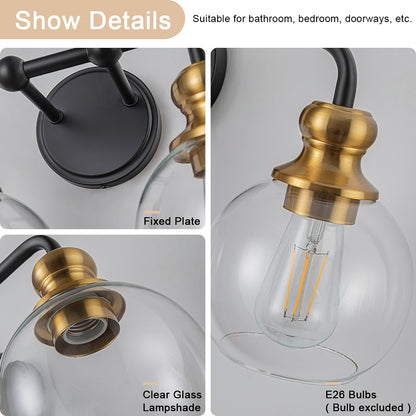 Irvine Black and Gold Modern 4-Light Vanity Light