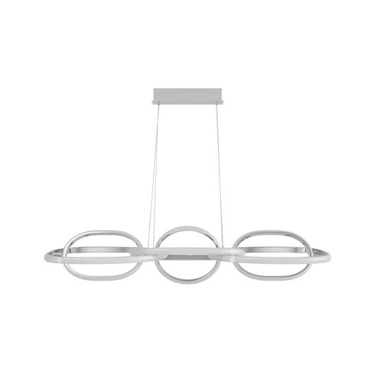 Circa Modern Chrome Looping 6 Ring Linear LED Pendant Light