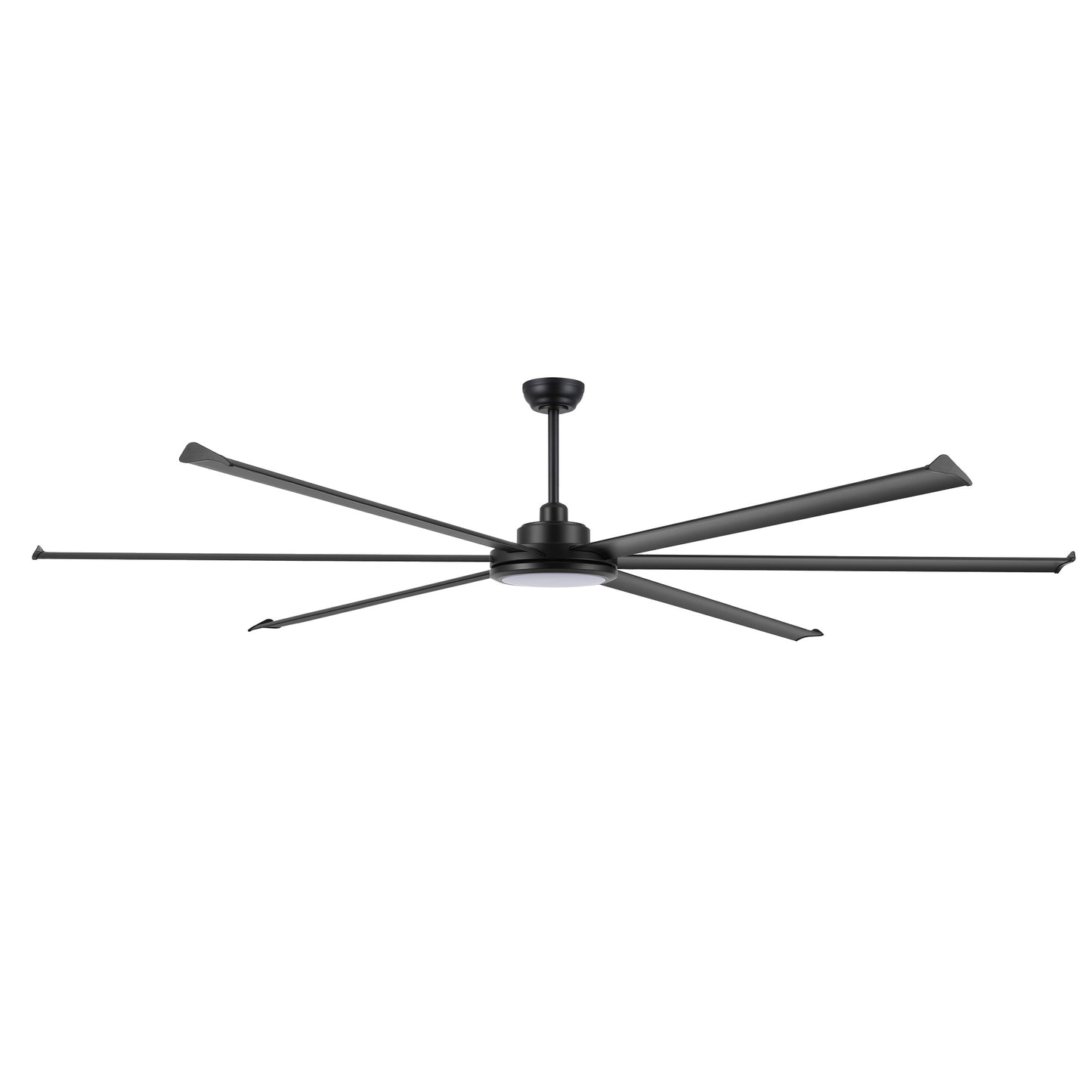 96" Matte Black Ceiling Fan with Light & Remote – Massive Modern DC Motor Fan