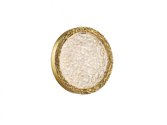 Bottega 1-Light Polished Brass 10" Round Ring Wall Sconce