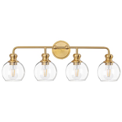 Irvine Gold Modern Clear Glass 4-Light Vanity Light