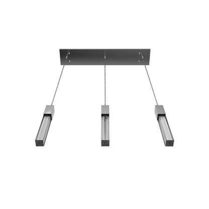 Boa 3-Light LED Polished Chrome Studded Glass Linear Chandelier