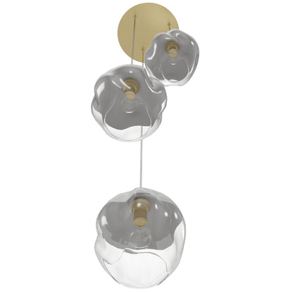 Sonoma Ave 3-Light White & Clear Globe Pendant Light