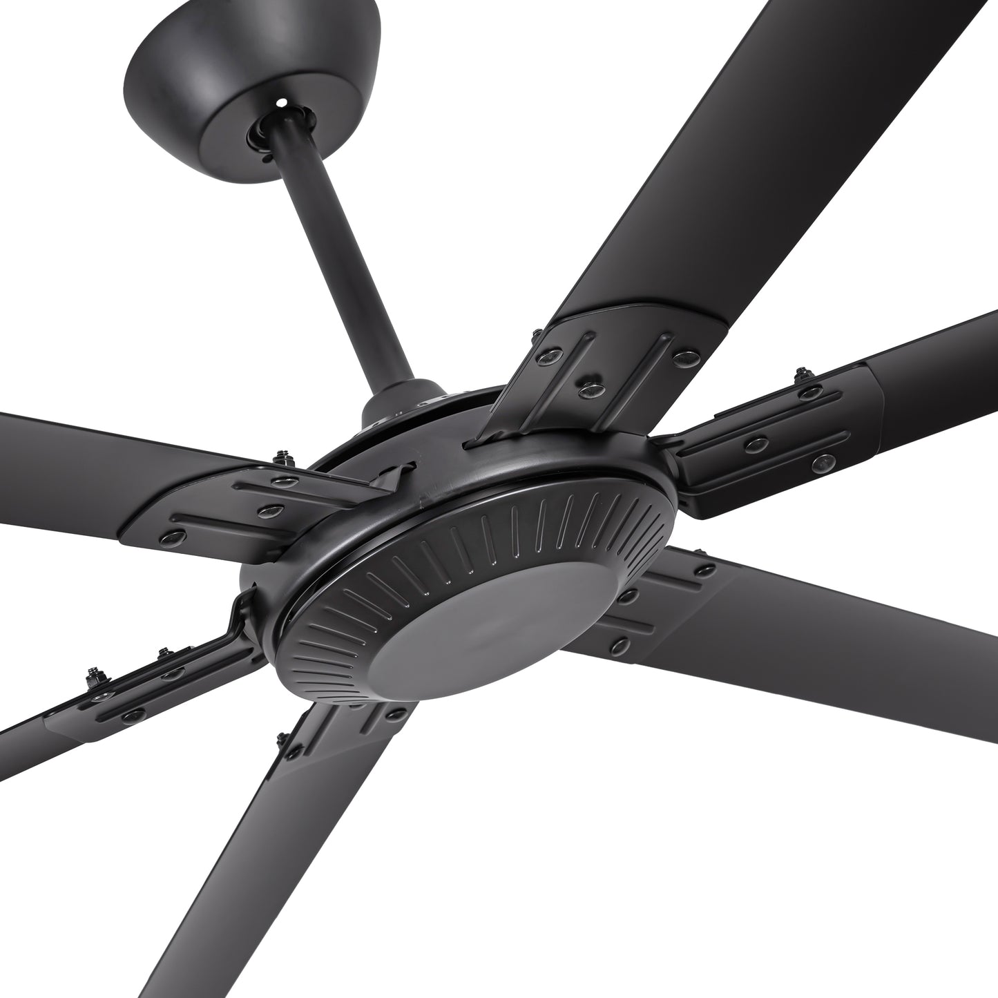 Ceiling Fan Modern 120" Industrial 6-Blade Black Metal