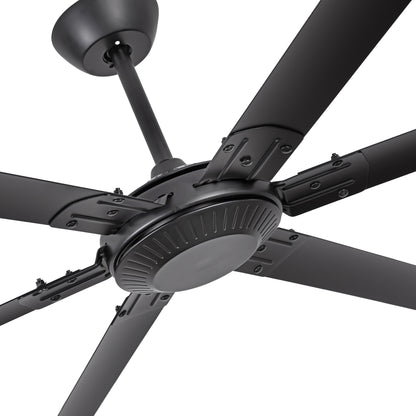 Ceiling Fan Modern 120" Industrial 6-Blade Black Metal
