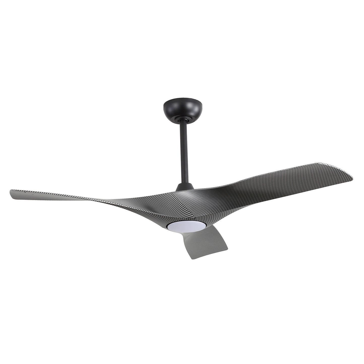 52" Ceiling Fan with LED Light and Remote – Modern Black Fan with DC Motor