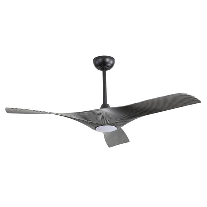 52" Ceiling Fan with LED Light and Remote – Modern Black Fan with DC Motor