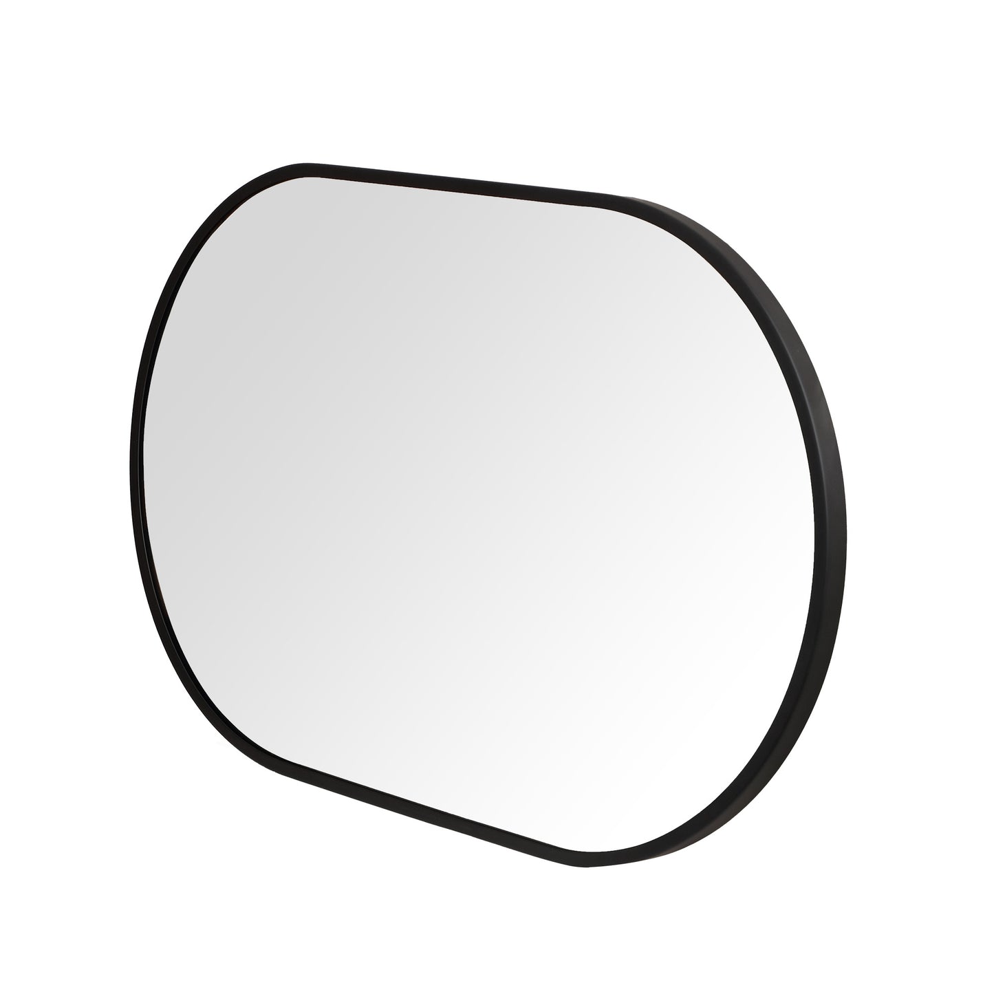 Wall Mirror 20x32" Modern Matte Black Framed Oval