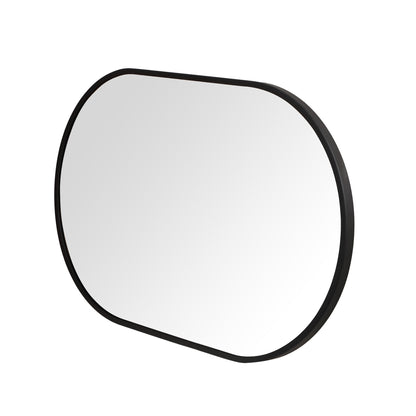 Wall Mirror 20x32" Modern Matte Black Framed Oval