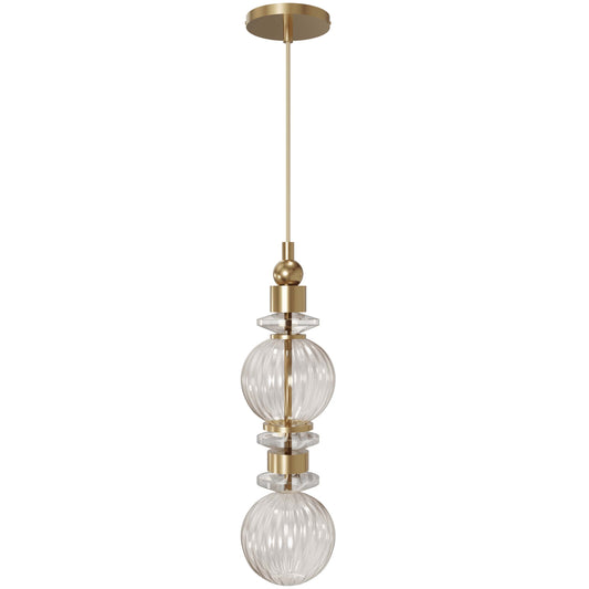 Avra 18" Traditional Aged Brass LED Pendant Light