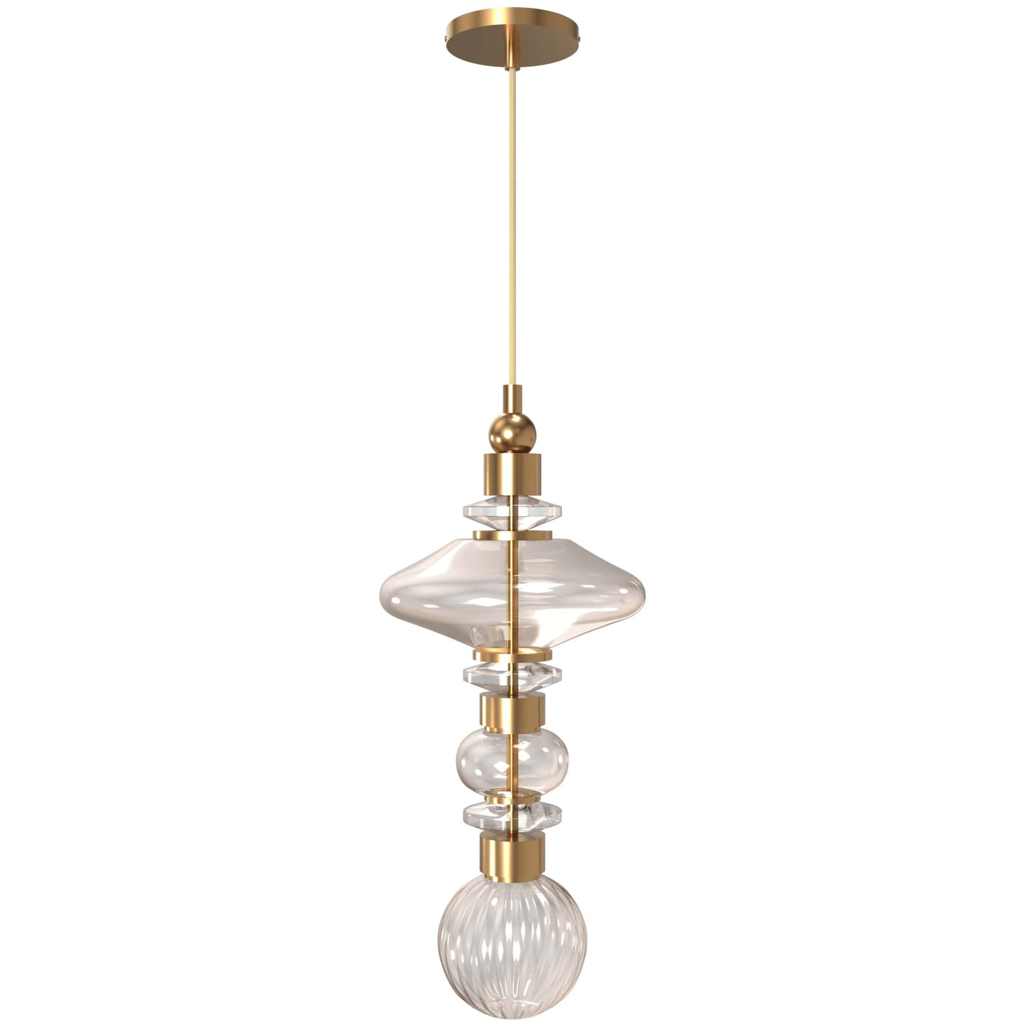Avra 20" Traditional Aged Brass LED Pendant Light