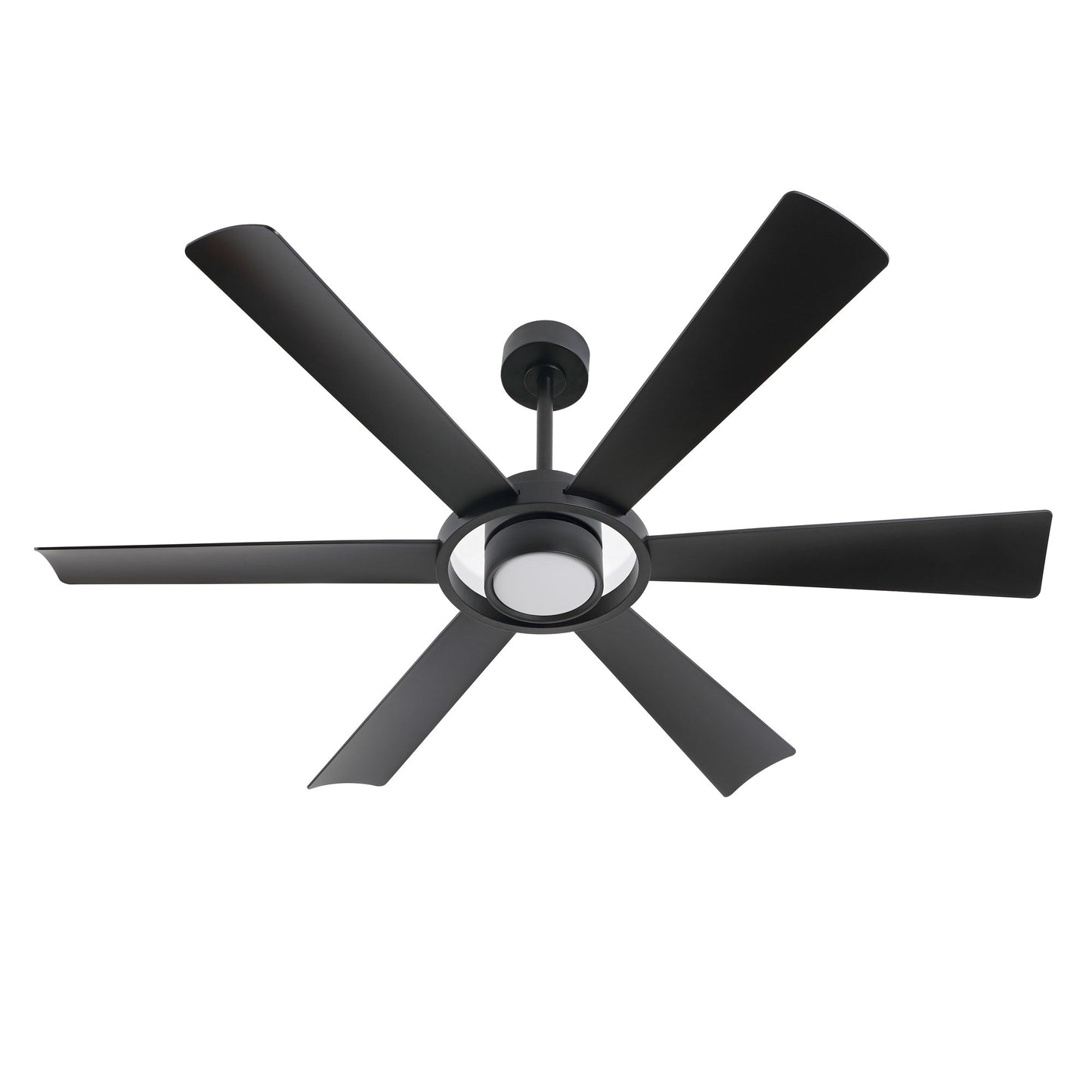 60" Matte Black Ceiling Fan with LED Light and Remote – Modern 4-Blade Fan