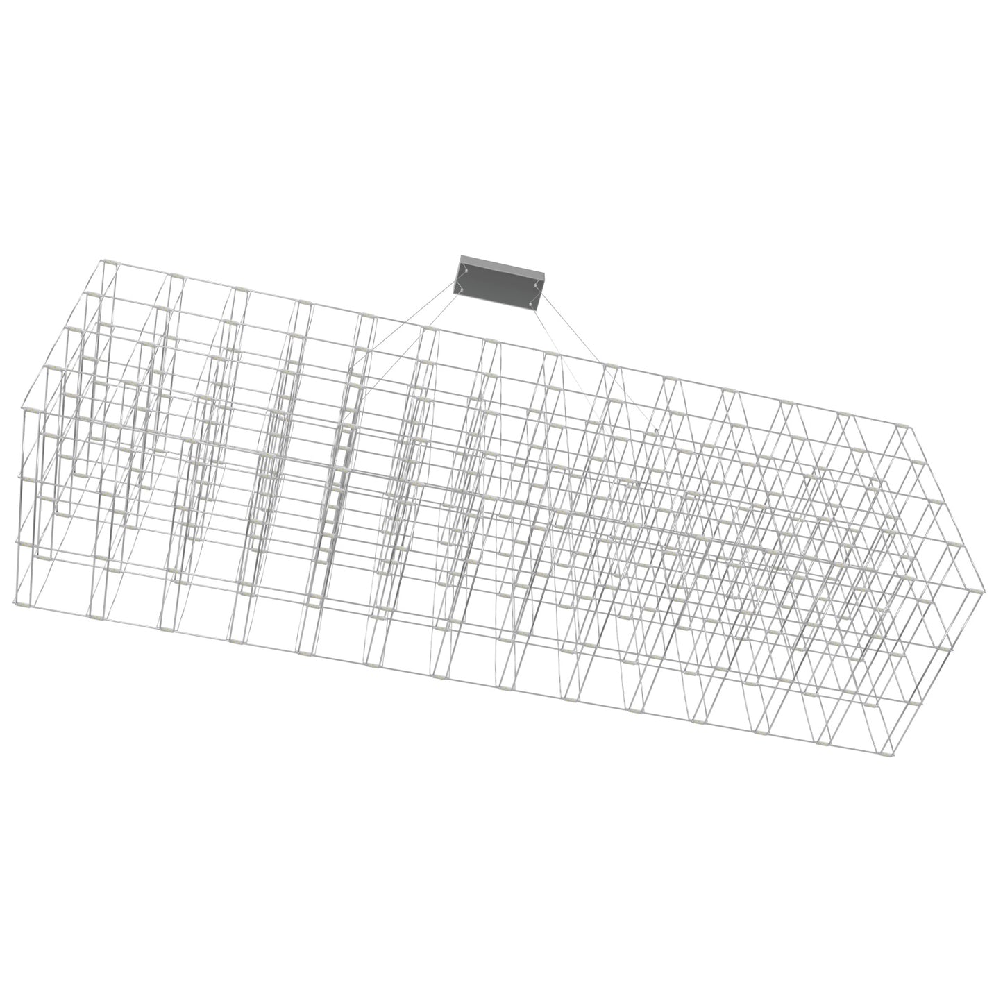 Argyle Ave 72" Chrome LED Grid Linear Chandelier