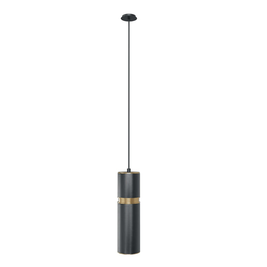 Cicada 1-Light Knurled Dark Grey With Brass Pendant Light