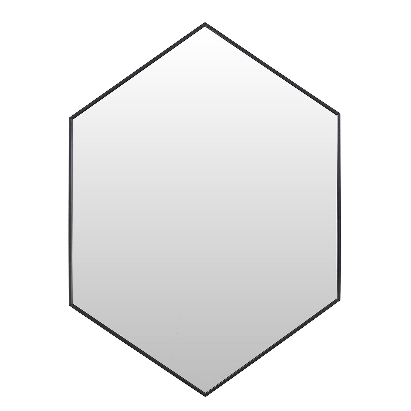 Wall Mirror 24x34" Modern Black Hexagon Framed Mirror