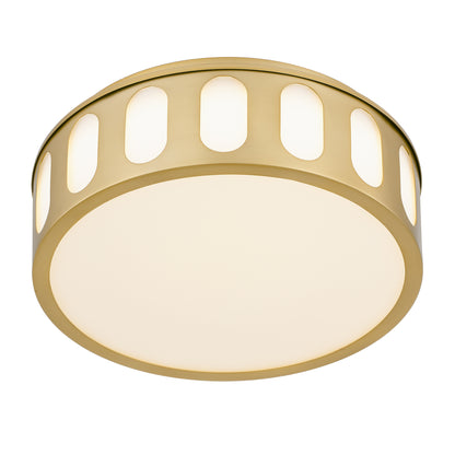 Bantom 11" Antique Brass LED Flush Mount Ceiling Light