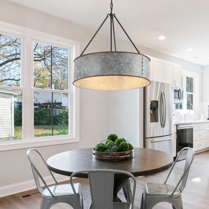 Farmhouse Chandelier 24" 5-Light Rustic Metal Shade