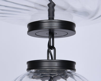 Modern Black 2-Tier LED Pendant Light – Contemporary Linear Chandelier, Dimmable