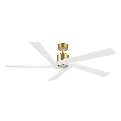 54" Gold & White Ceiling Fan with Light & Remote – Modern 5-Blade, Quiet DC Motor