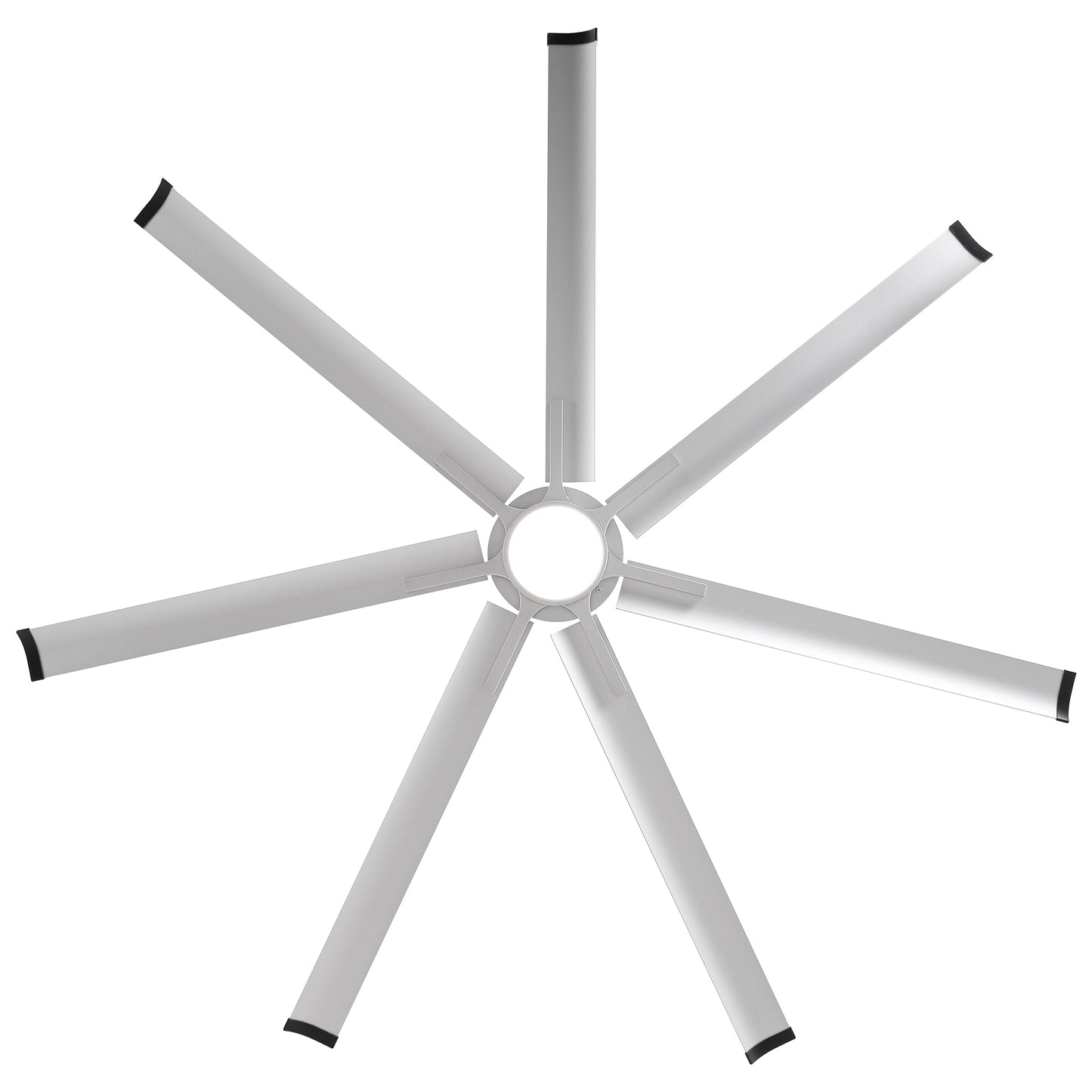 Ceiling Fan Industrial 100" Modern Silver 7-Blade LED Light