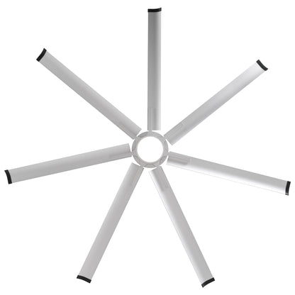 Ceiling Fan Industrial 100" Modern Silver 7-Blade LED Light