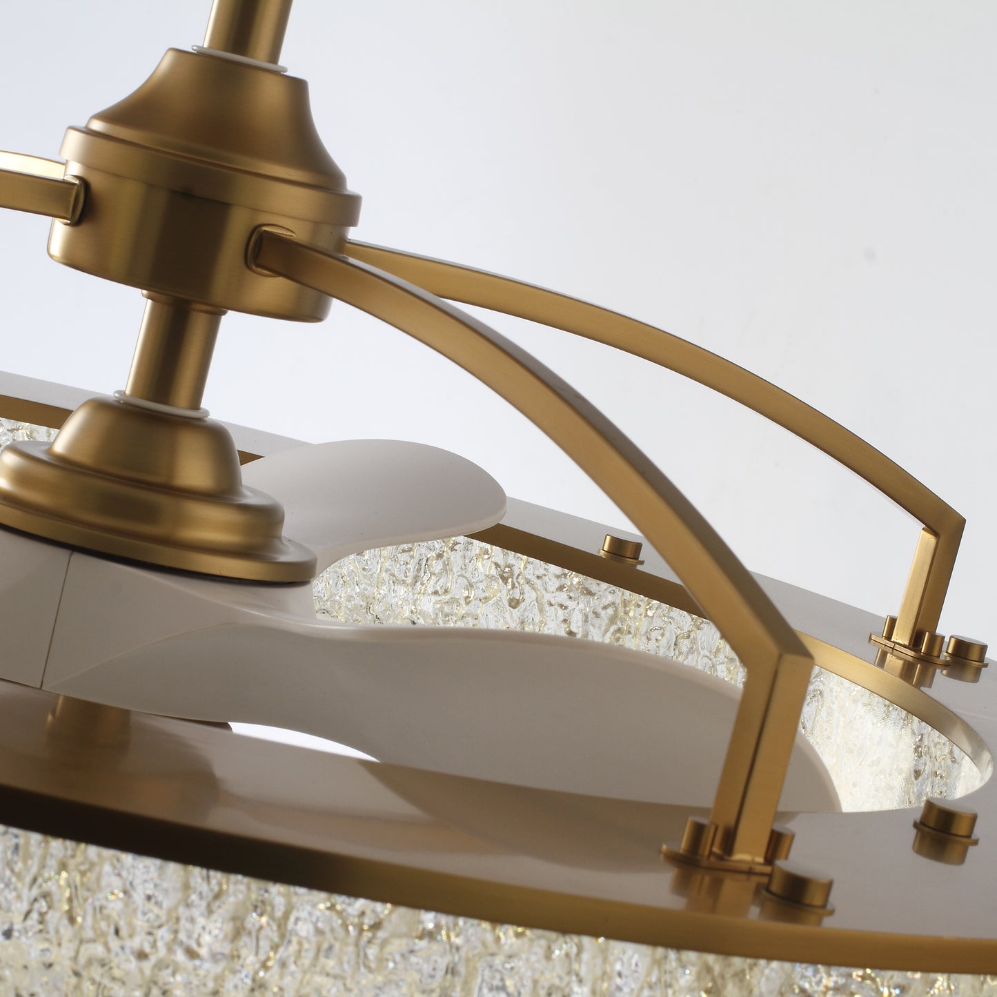 33" Perimost Gold Crystal LED Ceiling Fan