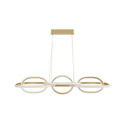 Circa Modern Gold Looping 6 Ring Linear LED Pendant Light