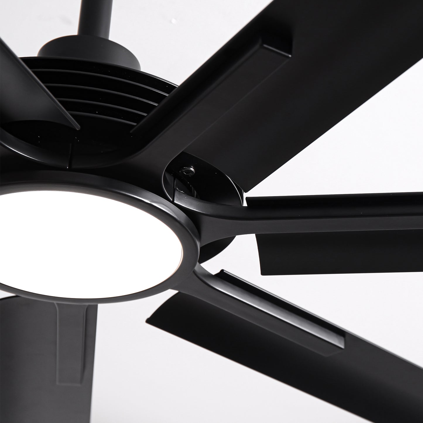 Ceiling Fan Industrial 100" Modern Black 7-Blade LED Light