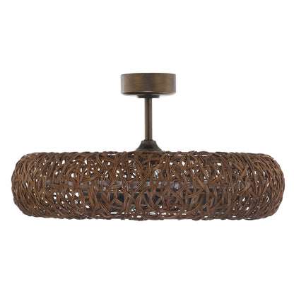 35" Perimost Farmhouse Rattan LED Ceiling Fan